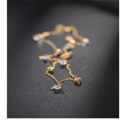 Aquamarine Stones Necklace with 14K Gold Chain by HitMyNeed