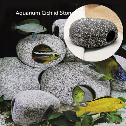 Aquarium Ceramic Cichlid Stone Hiding Cave by HitMyNeed