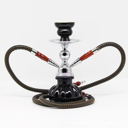 Arabian Glass Hookah with Double Hoses, Travel Size by HitMyNeed