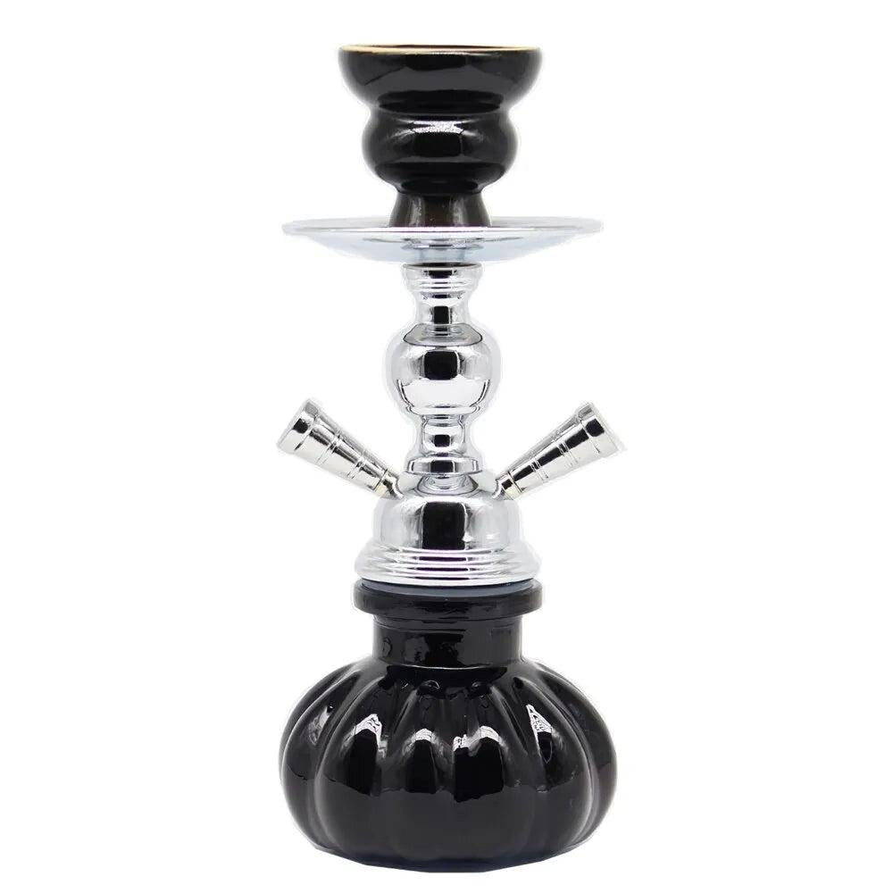 Arabian Glass Hookah with Double Hoses, Travel Size by HitMyNeed