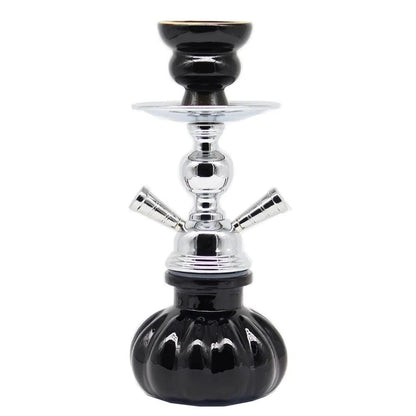 Arabian Glass Hookah with Double Hoses, Travel Size by HitMyNeed