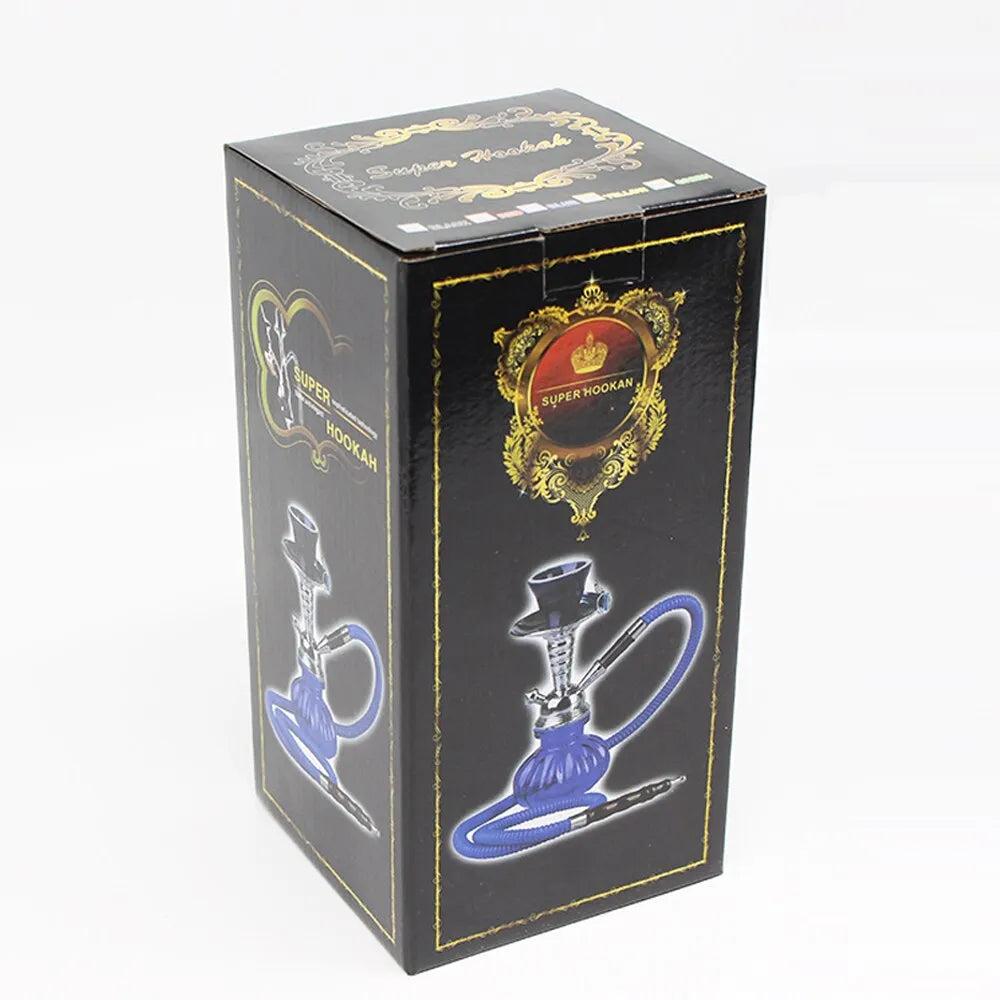Arabian Glass Hookah with Double Hoses, Travel Size by HitMyNeed