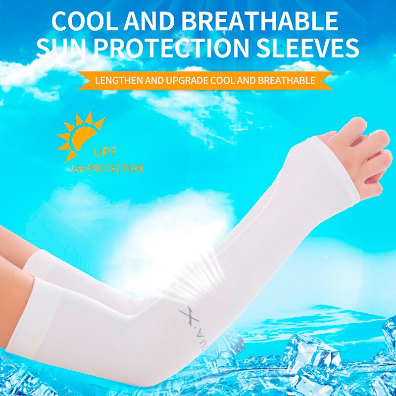 Arm Sun Protection Sleeves (2 Pairs, Black & White) by HitMyNeed