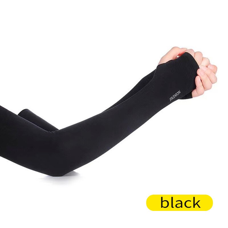 Arm Sun Protection Sleeves (2 Pairs, Black & White) by HitMyNeed