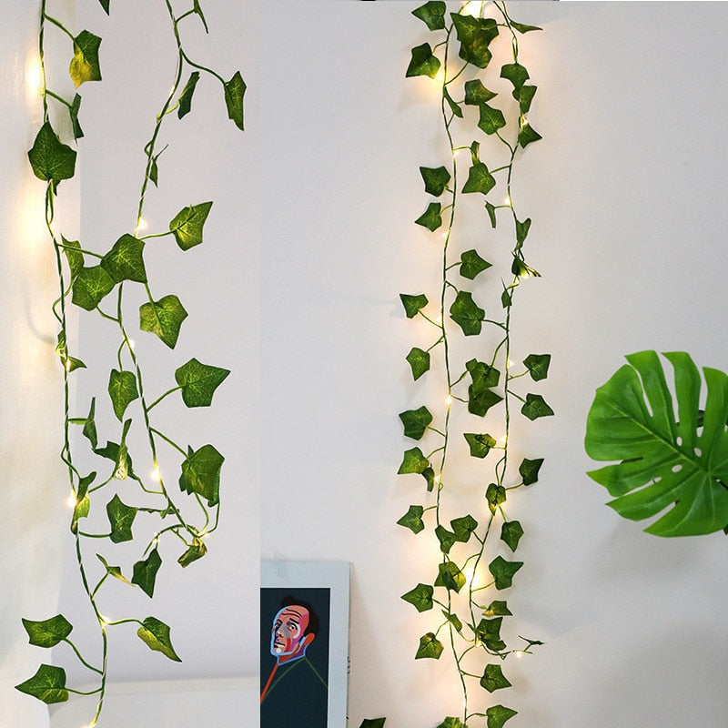 Artificial 20 LED Leaf String Lights, 2m Battery Operated by HitMyNeed