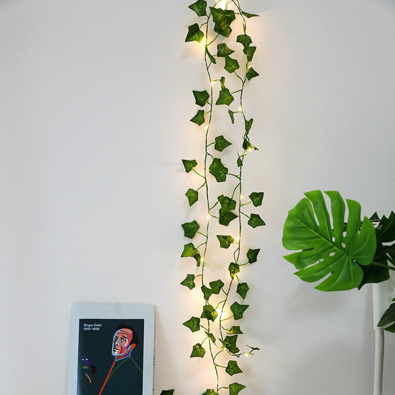 Artificial 20 LED Leaf String Lights, 2m Battery Operated by HitMyNeed