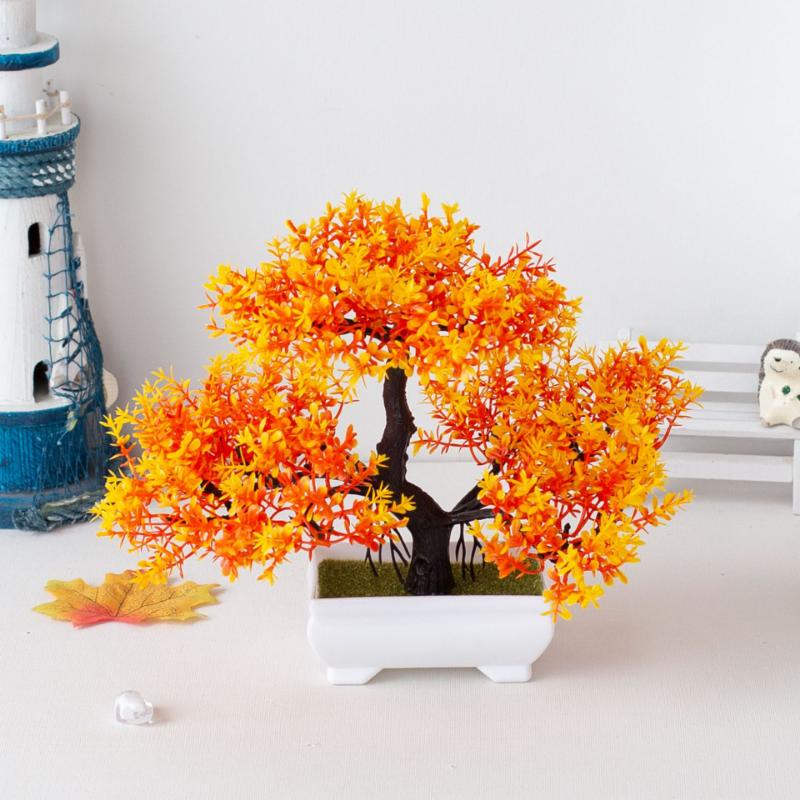 Artificial Bonsai Tree in Pot for Home & Office Décor orange by HitMyNeed