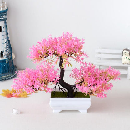 Artificial Bonsai Tree in Pot for Home & Office Décor pink by HitMyNeed