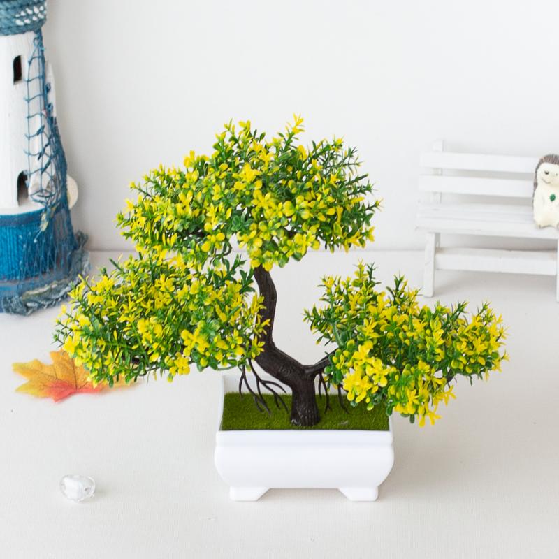 Artificial Bonsai Tree in Pot for Home & Office Décor yellow by HitMyNeed