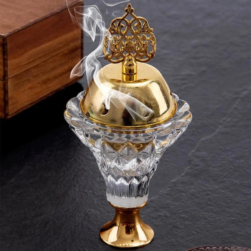 Artificial Crystal Incense Burner with Metal Cover by HitMyNeed