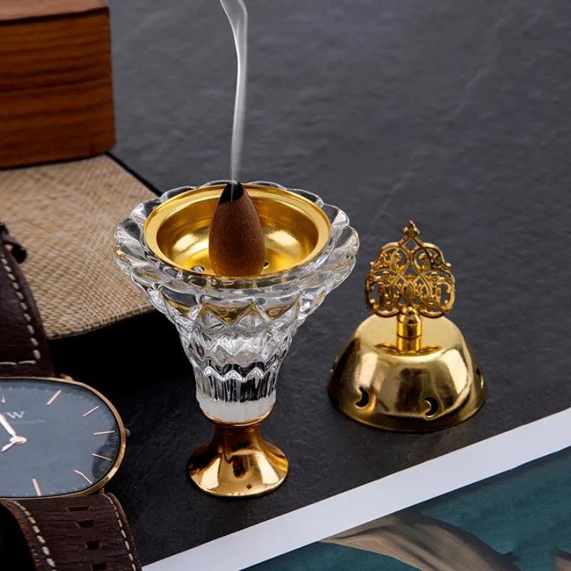 Artificial Crystal Incense Burner with Metal Cover by HitMyNeed