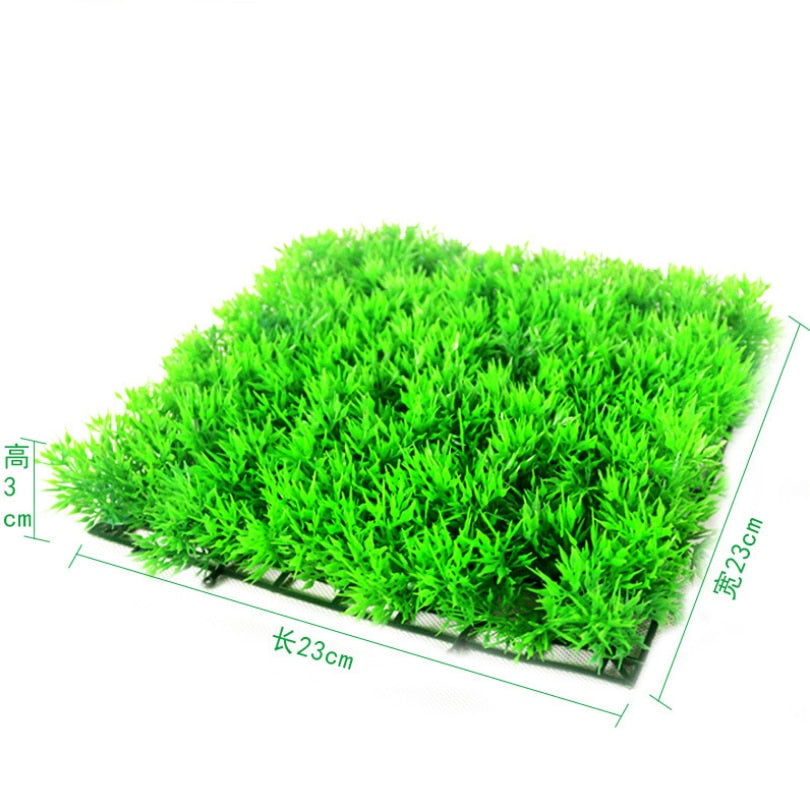 Artificial Grass Mat for Aquarium Tank Decor 23x23cm by HitMyNeed