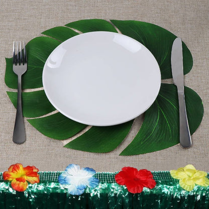 Artificial Green Tropical Leaf Placemats, 12-Pack by HitMyNeed
