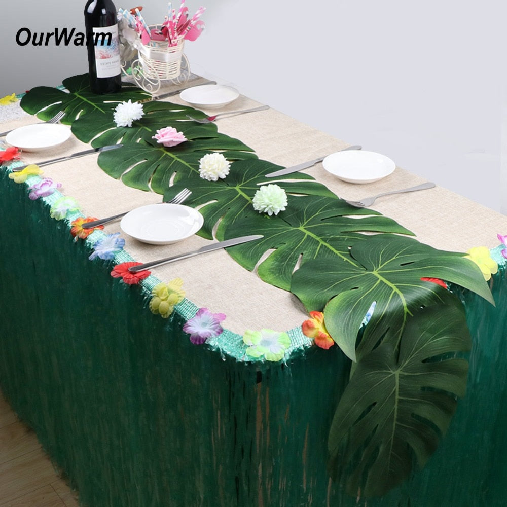 Artificial Green Tropical Leaf Placemats, 12-Pack by HitMyNeed