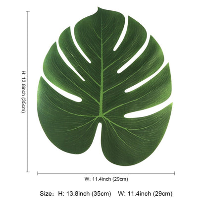 Artificial Green Tropical Leaf Placemats, 12-Pack by HitMyNeed