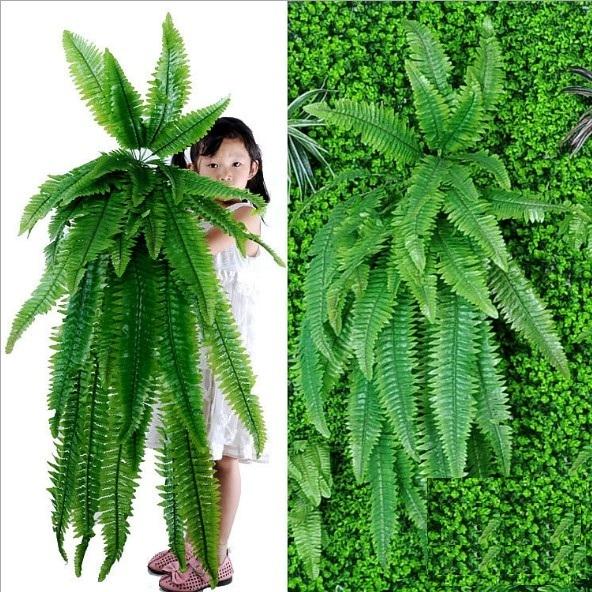 Artificial Hanging Fern & Green Wall Plant 80-120cm 80cm by HitMyNeed