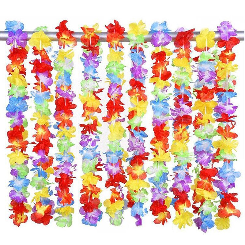 Artificial Hawaiian Flower Garlands, 20-Pack Leis by HitMyNeed