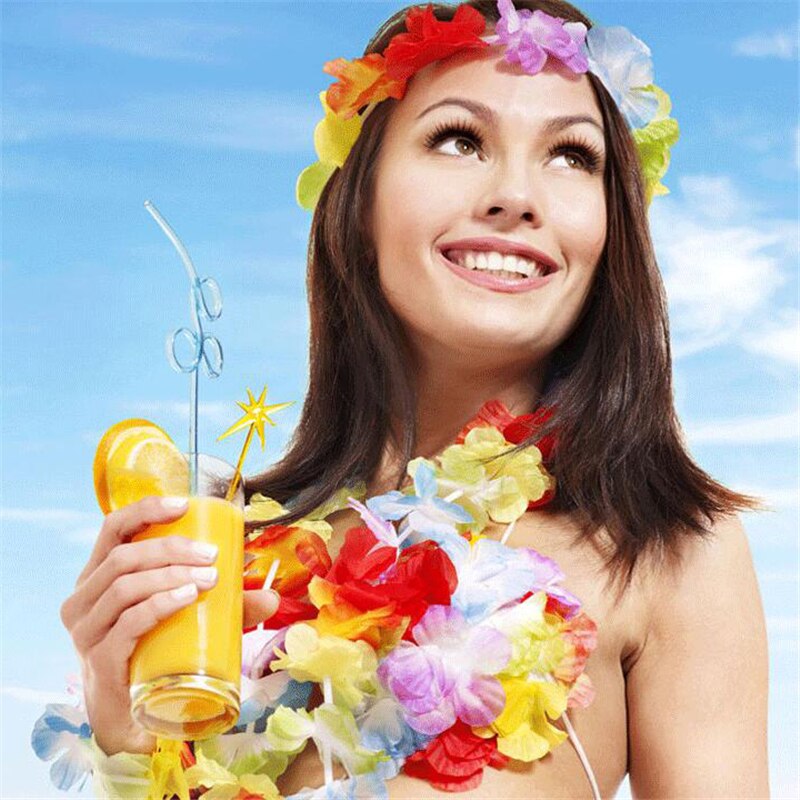 Artificial Hawaiian Flower Garlands, 20-Pack Leis by HitMyNeed