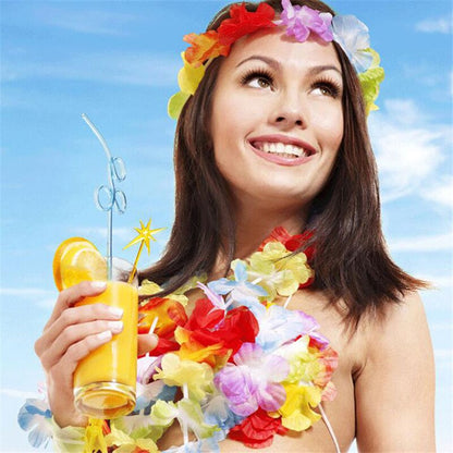 Artificial Hawaiian Flower Garlands, 20-Pack Leis by HitMyNeed