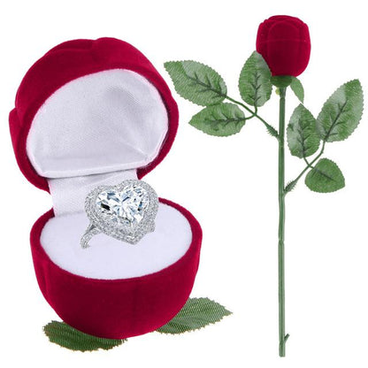 Artificial Long Stem Rose Ring Box by HitMyNeed