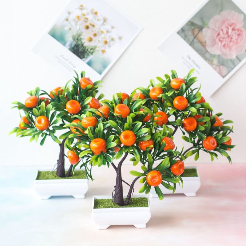 Artificial Mini Orange Tree in Pot, 26cm by HitMyNeed