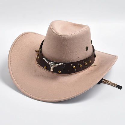 Artificial Suede Vintage Western Cowboy Hat champagne by HitMyNeed