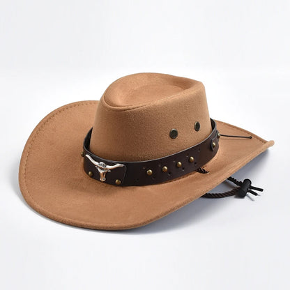 Artificial Suede Vintage Western Cowboy Hat khaki by HitMyNeed