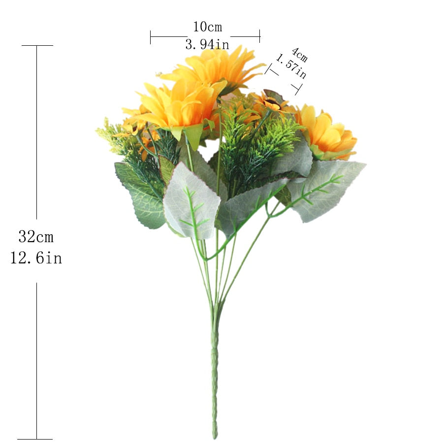 Artificial Sunflower Bouquet Silk Floral Decor by HitMyNeed