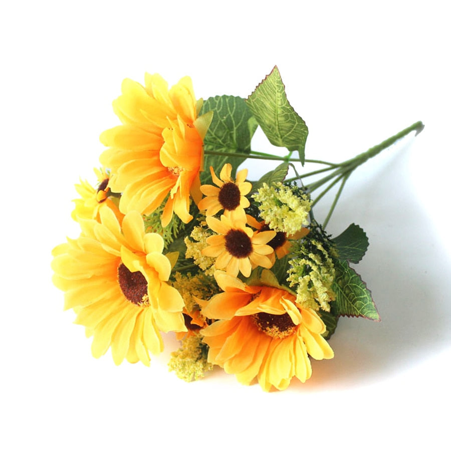 Artificial Sunflower Bouquet Silk Floral Decor by HitMyNeed
