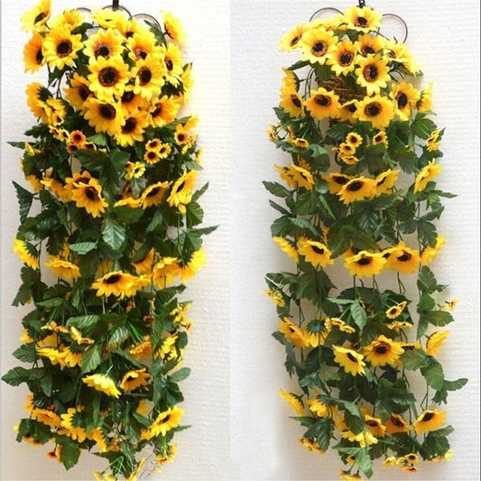 Artificial Sunflower Vine Garland 2.6m by HitMyNeed