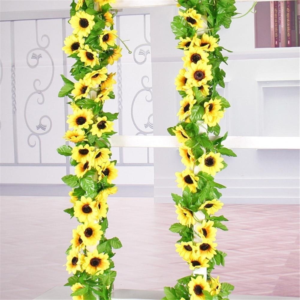 Artificial Sunflower Vine Garland 2.6m by HitMyNeed