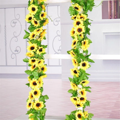 Artificial Sunflower Vine Garland 2.6m by HitMyNeed