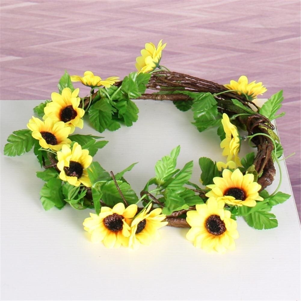 Artificial Sunflower Vine Garland 2.6m by HitMyNeed