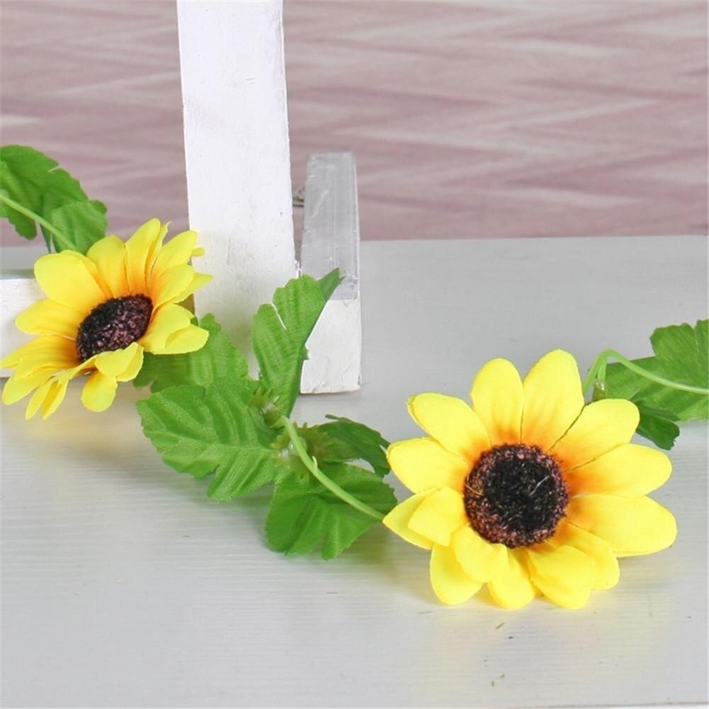 Artificial Sunflower Vine Garland 2.6m by HitMyNeed