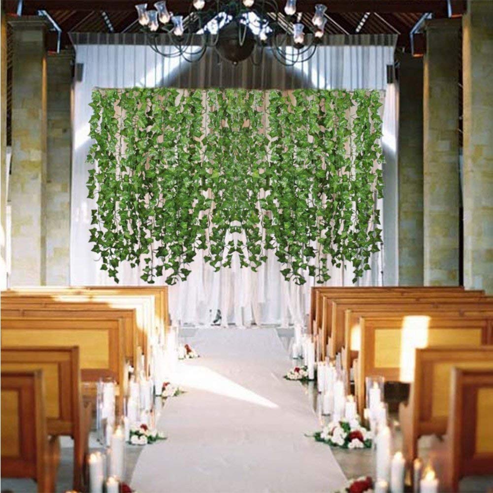 Artificial Wall Vines Garland Set (12pcs, 2m Each) by HitMyNeed