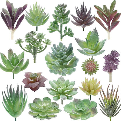 Assorted Artificial Succulent Plants Set (18pcs) by HitMyNeed