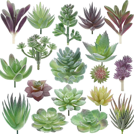 Assorted Artificial Succulent Plants Set (18pcs) by HitMyNeed