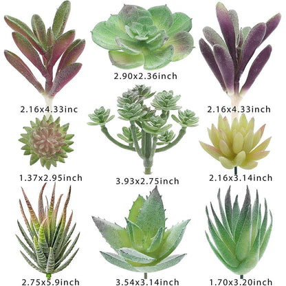Assorted Artificial Succulent Plants Set (18pcs) by HitMyNeed
