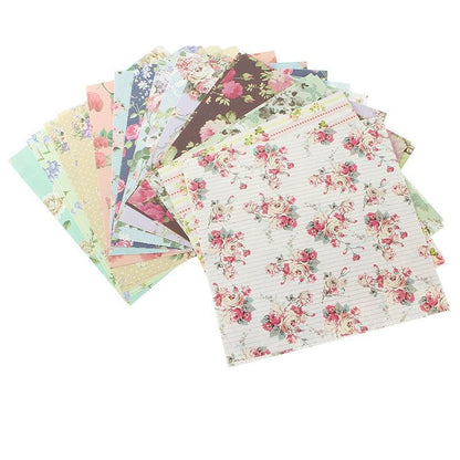 Assorted Floral Scrapbook Paper 15 x 15cm, 48 Sheets by HitMyNeed