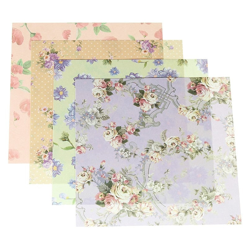 Assorted Floral Scrapbook Paper 15 x 15cm, 48 Sheets by HitMyNeed
