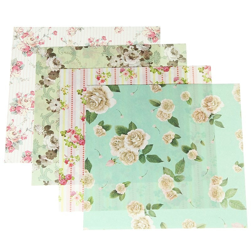 Assorted Floral Scrapbook Paper 15 x 15cm, 48 Sheets by HitMyNeed