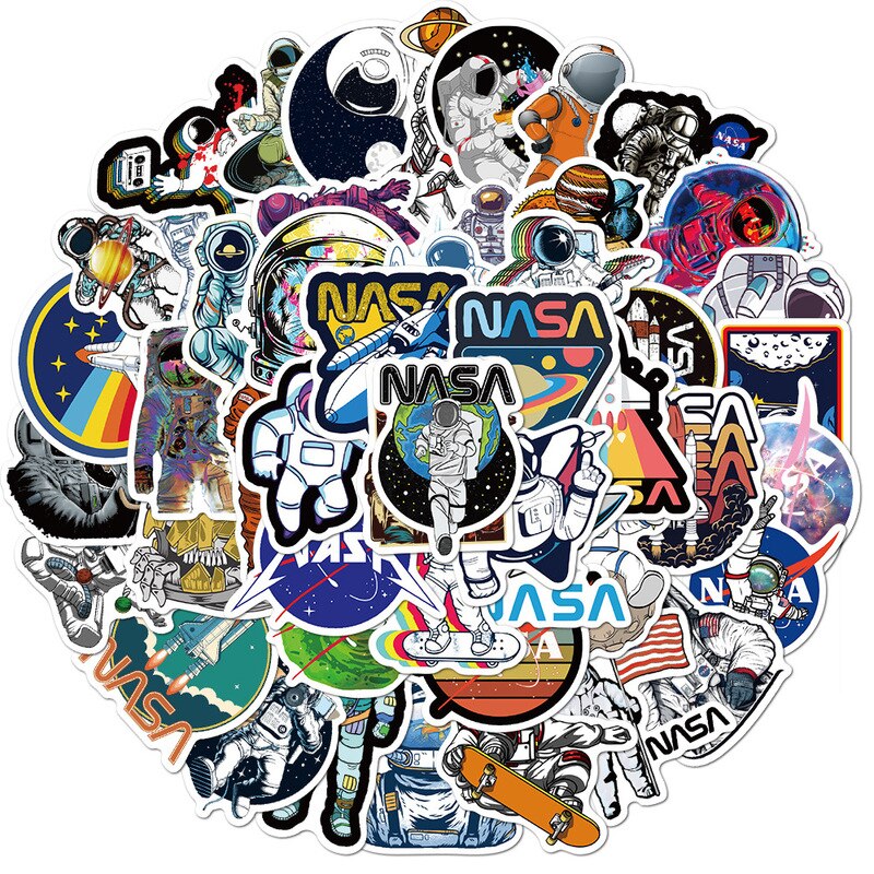 Assorted PVC Space Stickers Set (50 Pieces) by HitMyNeed