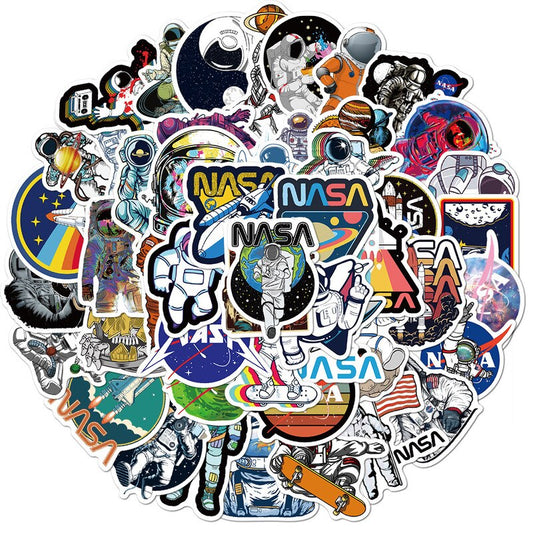 Assorted PVC Space Stickers Set (50 Pieces) by HitMyNeed