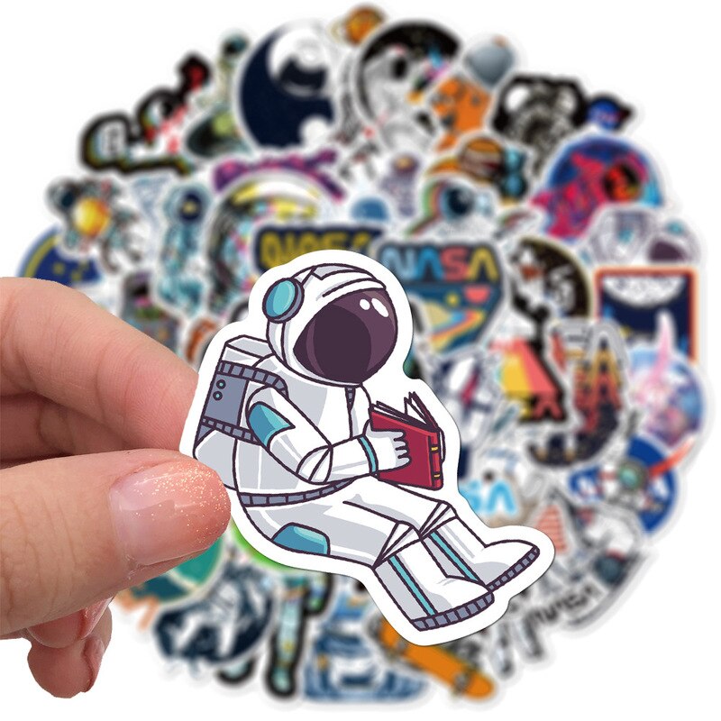 Assorted PVC Space Stickers Set (50 Pieces) by HitMyNeed