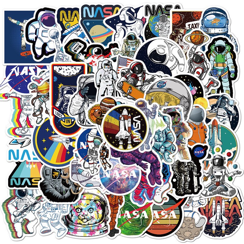 Assorted PVC Space Stickers Set (50 Pieces) by HitMyNeed
