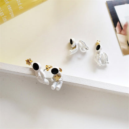 Asymmetrical Astronaut Stud Earrings (1 Pair) by HitMyNeed