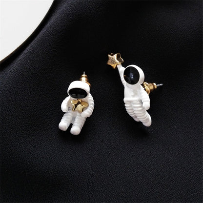 Asymmetrical Astronaut Stud Earrings (1 Pair) by HitMyNeed