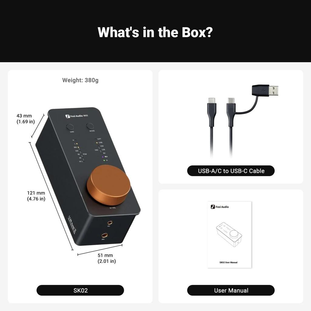 Audio SK02 USB DAC Headphone Amplifier 3.5 & 4.4mm sk02-orange by HitMyNeed