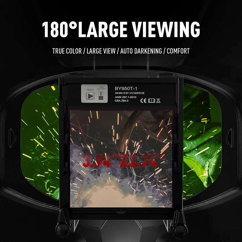 Auto Darkening Welding Helmet with 180° Panoramic View by HitMyNeed