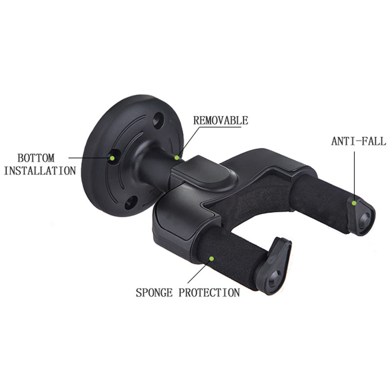 Auto Lock Wall Guitar Hanger with Safety Grip by HitMyNeed